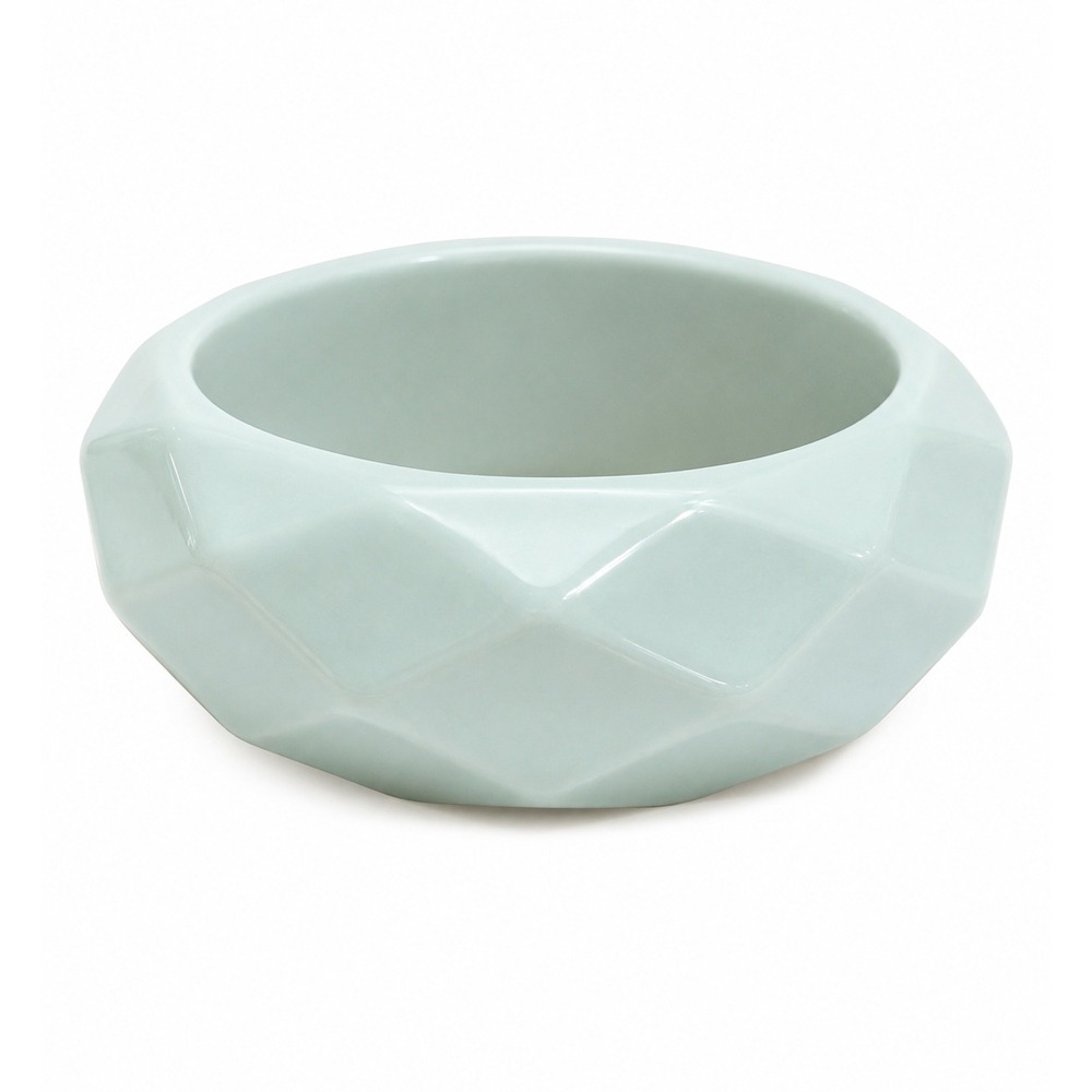 NEW Baby Blue Geometric Faceted Acrylic Chunky Bangle Bracelet Statement Jewelry